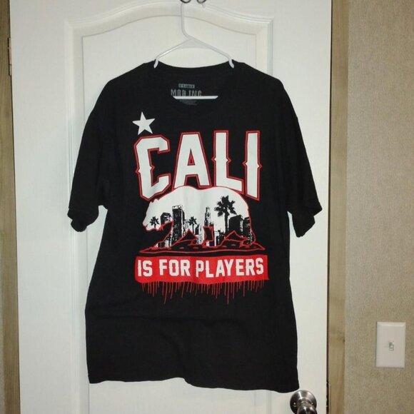 Cali is for players men's black t-shirt Sz XL. Comes with blue bandana. - Picture 1 of 6